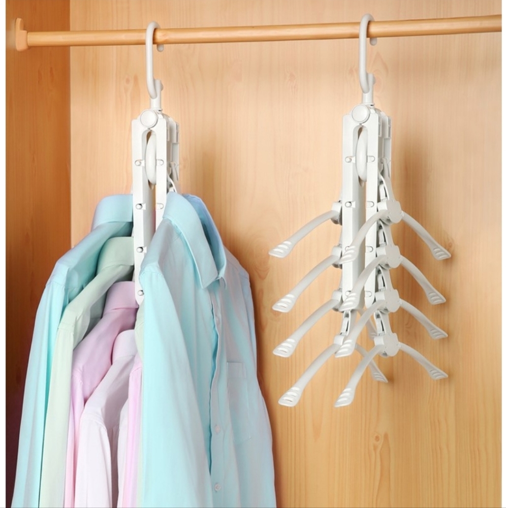 Foldable magic multi clothes hangers